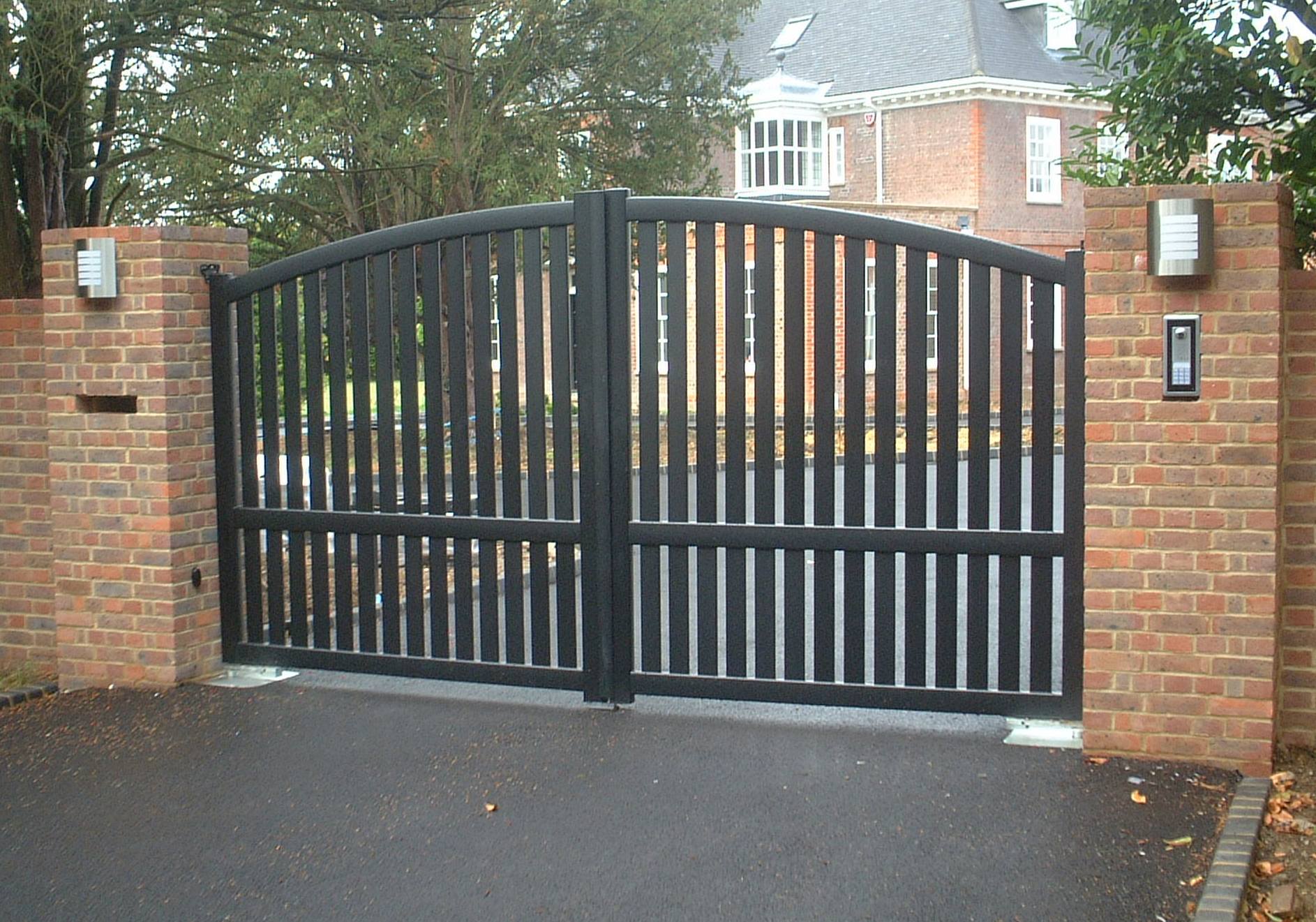 electric gates at the front of a house
